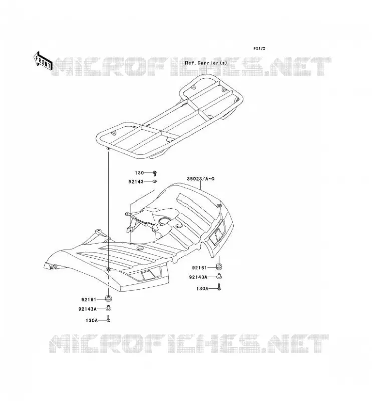 REAR FENDER Kawasaki QUAD 750 2012 KVF750 4X4I EPS  KVF750GCF