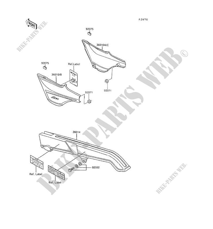 SIDE COVERS   CHAIN COVER voor Kawasaki AR80 1989