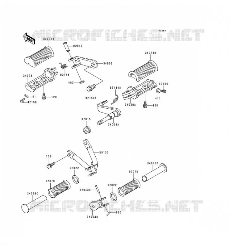 FOOTREST Kawasaki MOTOS 250 1996 ESTRELLA  BJ250-C2