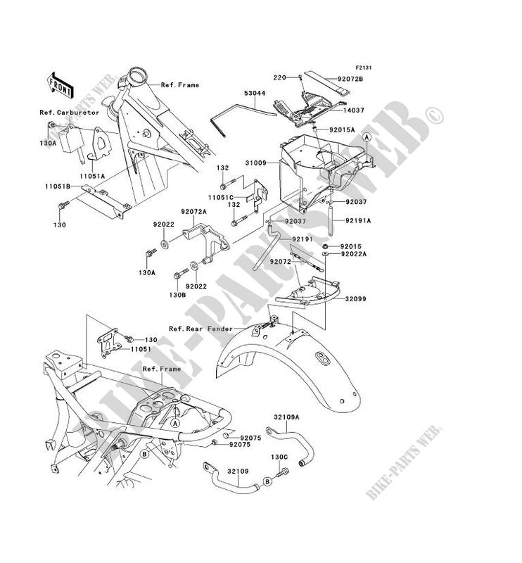FRAME PARTS (COUVERTURE) voor Kawasaki W650 2001