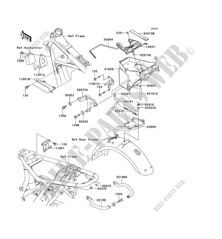 FRAME PARTS (COUVERTURE) voor Kawasaki W650 2002