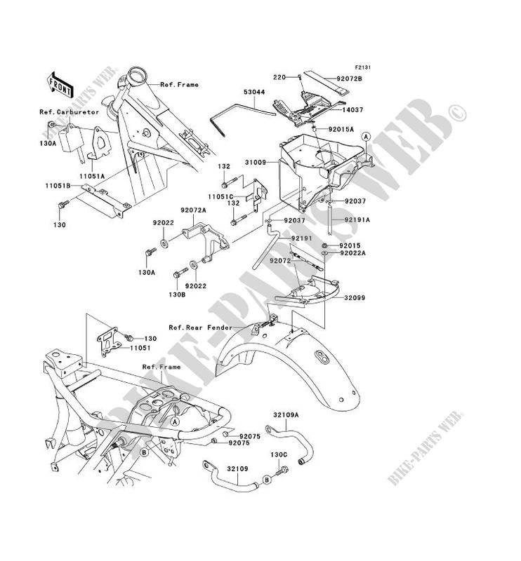 FRAME PARTS (COUVERTURE) voor Kawasaki W650 2003