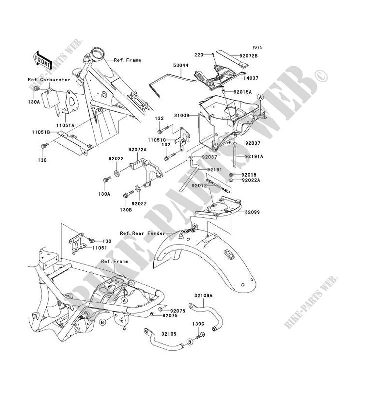 FRAME PARTS (COUVERTURE) voor Kawasaki W650 2004