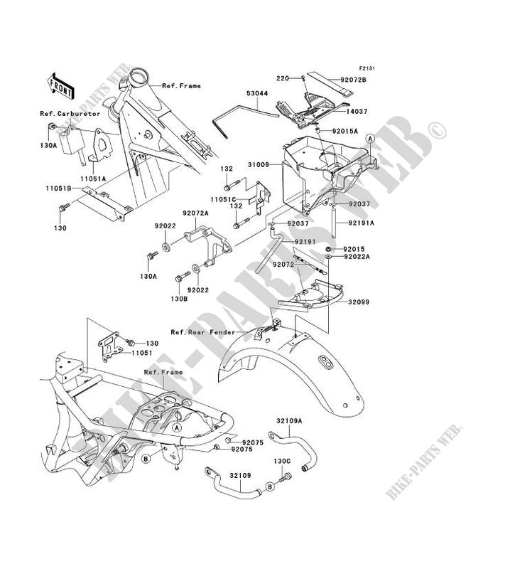 FRAME PARTS (COUVERTURE) voor Kawasaki W650 2005