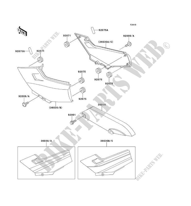 SIDE COVERS   CHAIN COVER voor Kawasaki GPX250R 1992