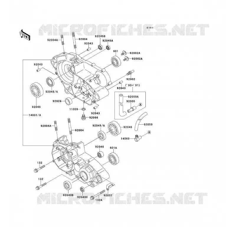 CRANKCASE(S) Kawasaki MOTOS 200 1990 KDX200  KDX200-E2