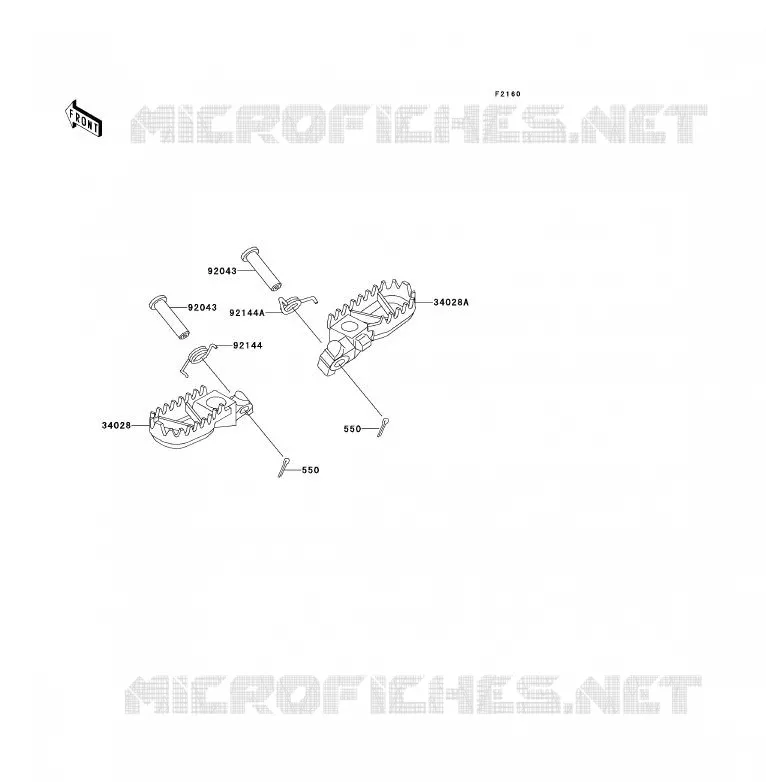 FOOTREST Kawasaki MOTOS 200 1996 KDX200  KDX200-H2
