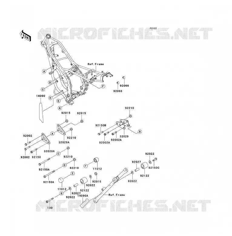 ENGINE MOUNT Kawasaki MOTOS 200 2000 KDX200  KDX200-H6