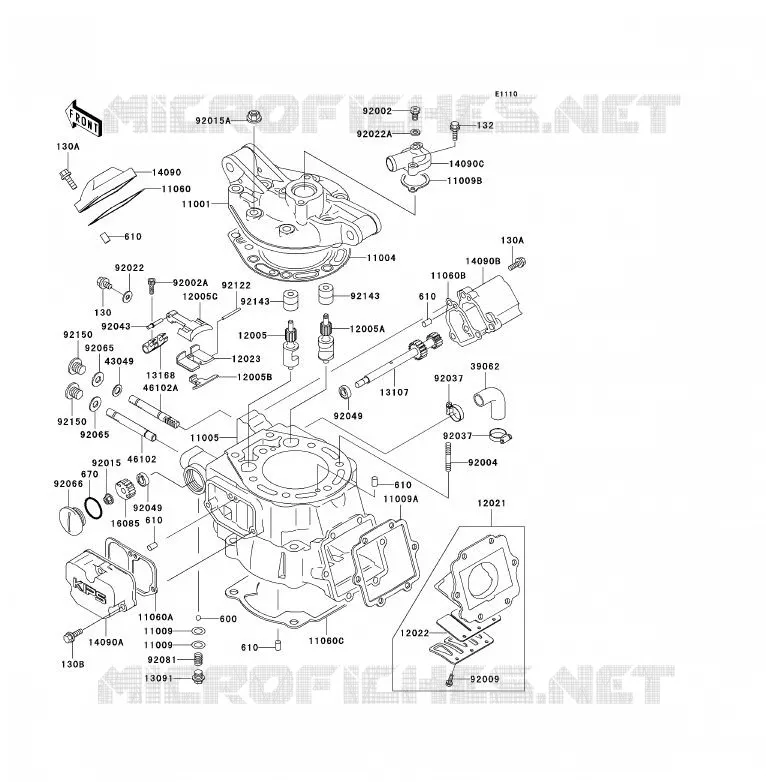 CYLINDER HEAD - CYLINDER Kawasaki MOTOS 200 2000 KDX200  KDX200-H6
