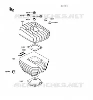 CYLINDER HEAD   CYLINDER voor Kawasaki KE100 1989