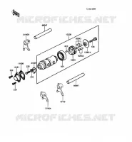 GEAR CHANGE DRUM   SHIFT FORKS voor Kawasaki KE100 1989