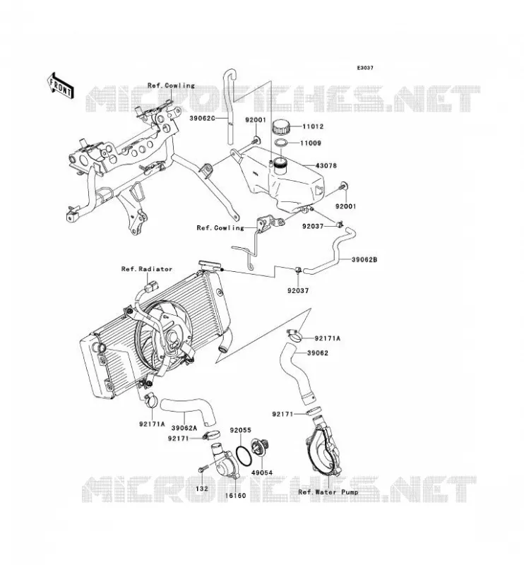 WATER PIPE Kawasaki MOTOS 650 2009 VERSYS 650  KLE650A9F