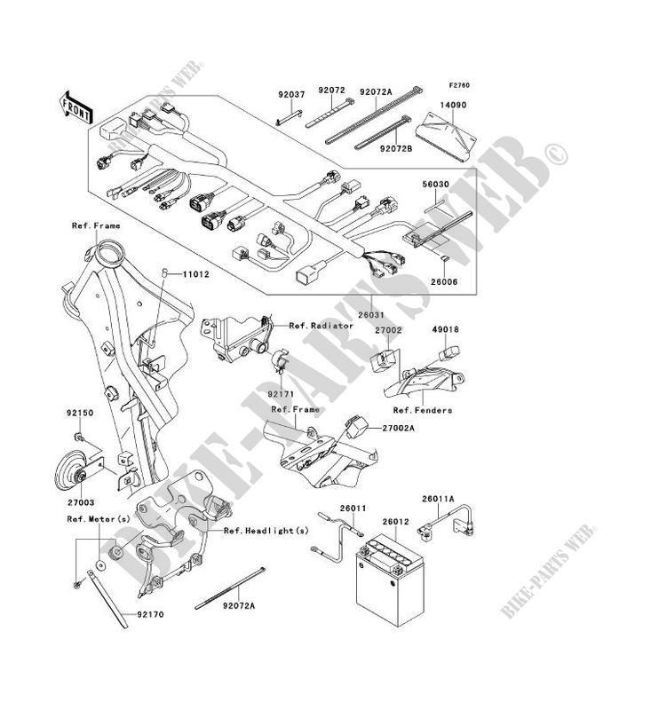 CHASSIS ELECTRICAL EQUIPMENT voor Kawasaki KLX250SF 2009