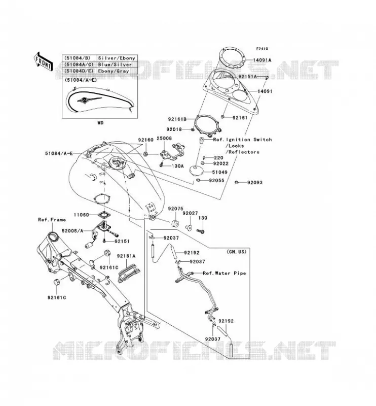 FUEL TANK Kawasaki MOTOS 2000 2007 VN2000  VN2000A7F