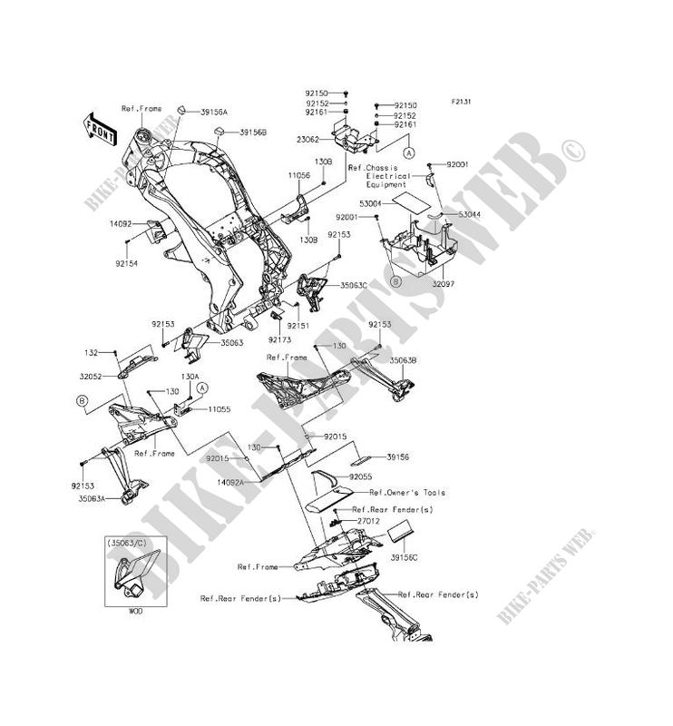 FRAME PARTS (COUVERTURE) voor Kawasaki Z1000 2015