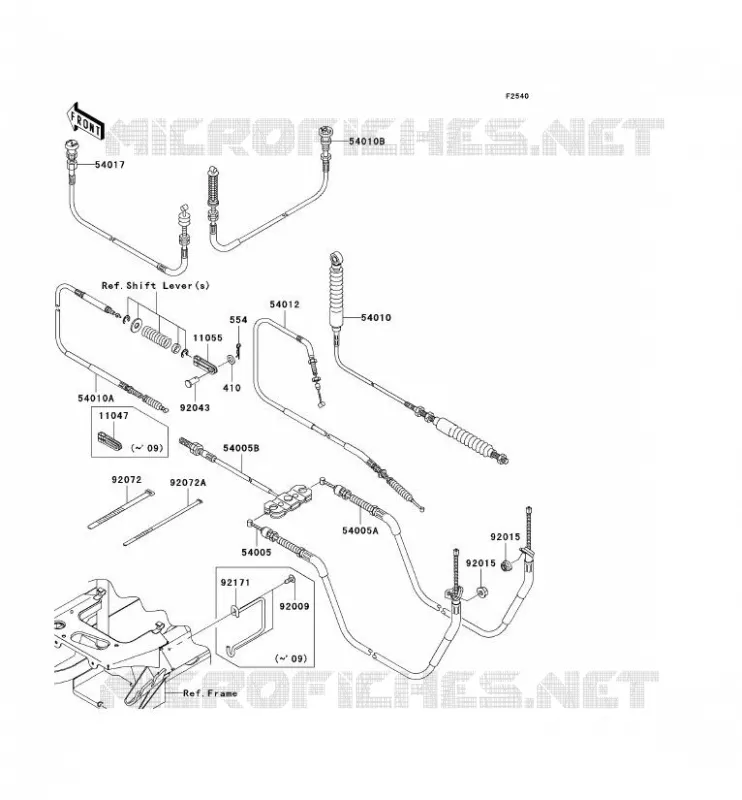 CABLES Kawasaki SSV 400 2008 MULE 600  KAF400B8F