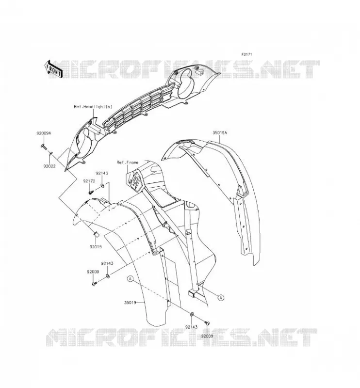 FRONT FENDER Kawasaki SSV 400 2013 MULE 610 4X4 XC  KAF400EDF