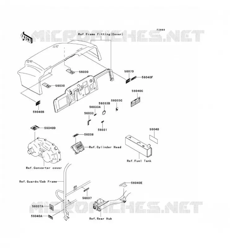 LABELS Kawasaki SSV 620 no_year MULE 3020  KAF620-F2