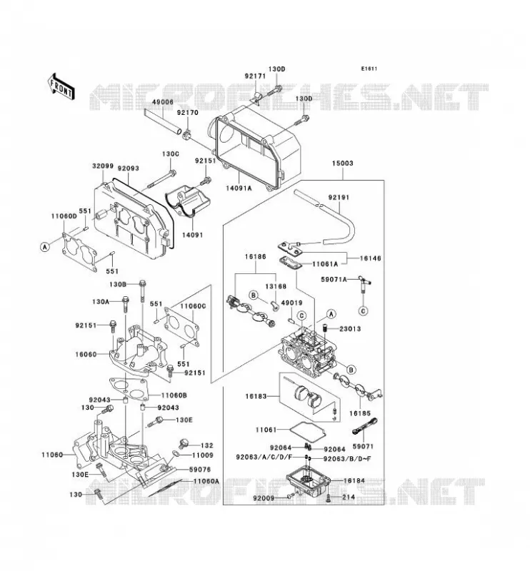 CARBURETOR Kawasaki SSV 620 2007 MULE 3000  KAF620G7F