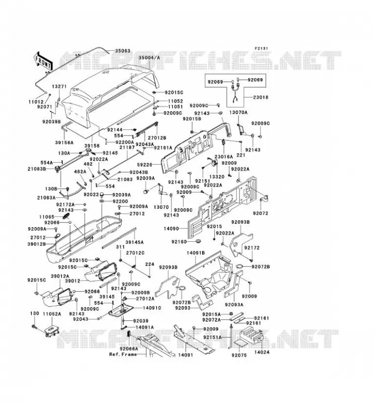 FRAME PARTS (COUVERTURE) Kawasaki SSV 620 2007 MULE 3000  KAF620G7F