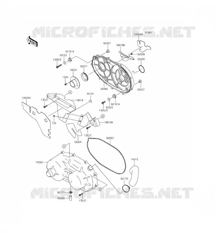 CONVERTER COVER Kawasaki SSV 620 2014 MULE 4000  KAF620PEF