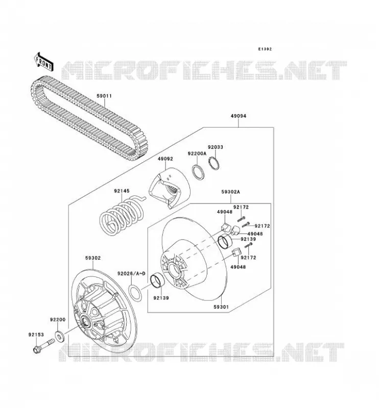 DRIVE CONVERTER - BELT Kawasaki SSV 950 2011 MULE 4010 DIESEL 4X4  KAF950FBF
