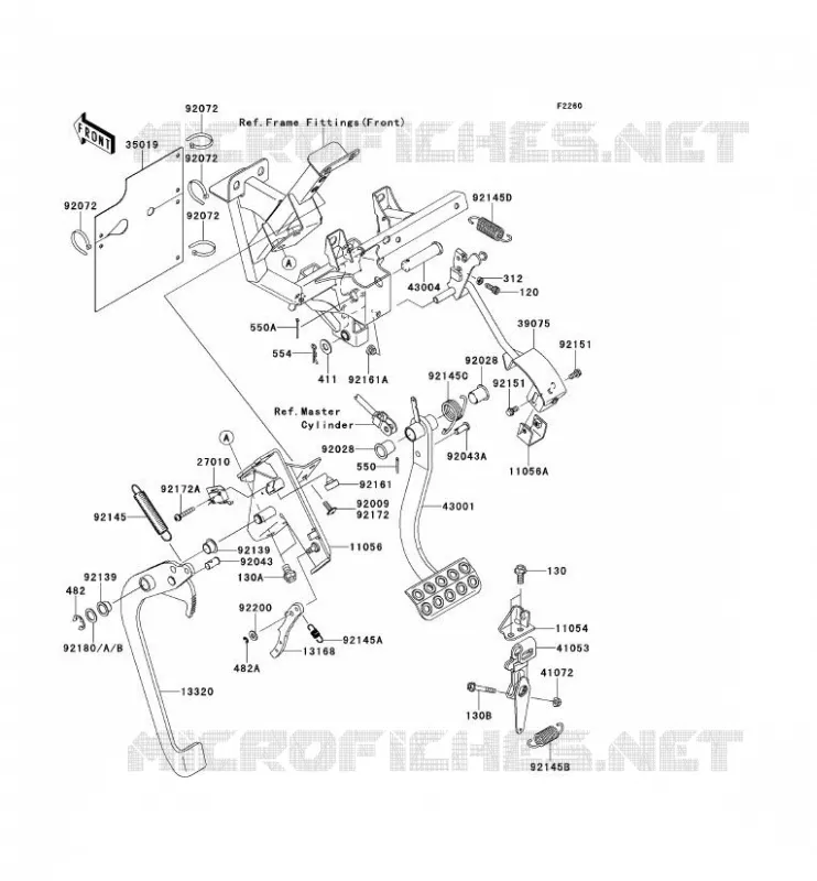 BRAKE PEDAL - THROTTLE LEVER Kawasaki SSV 750 2010 TERYX 750 FI 4X4  KRF750NAF