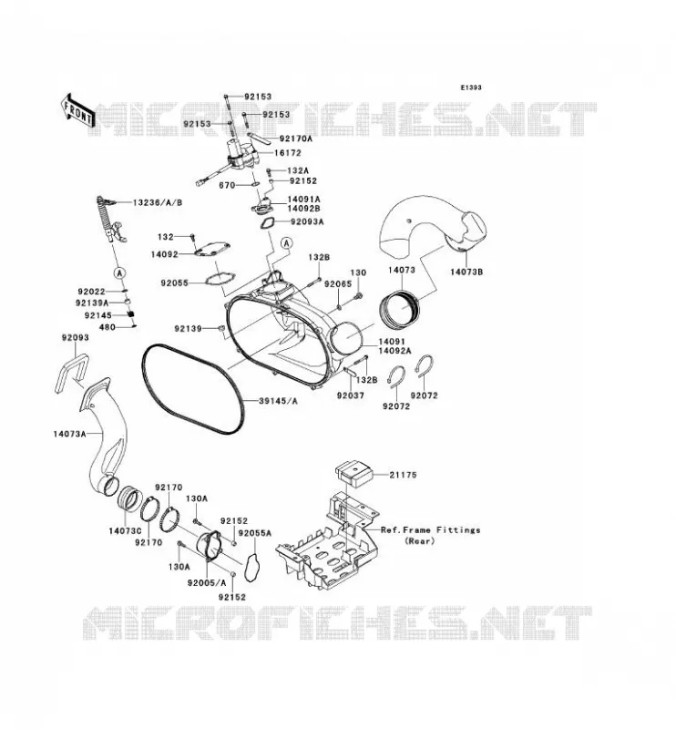 CONVERTER COVER Kawasaki SSV 750 2010 TERYX 750 FI 4X4  KRF750NAF