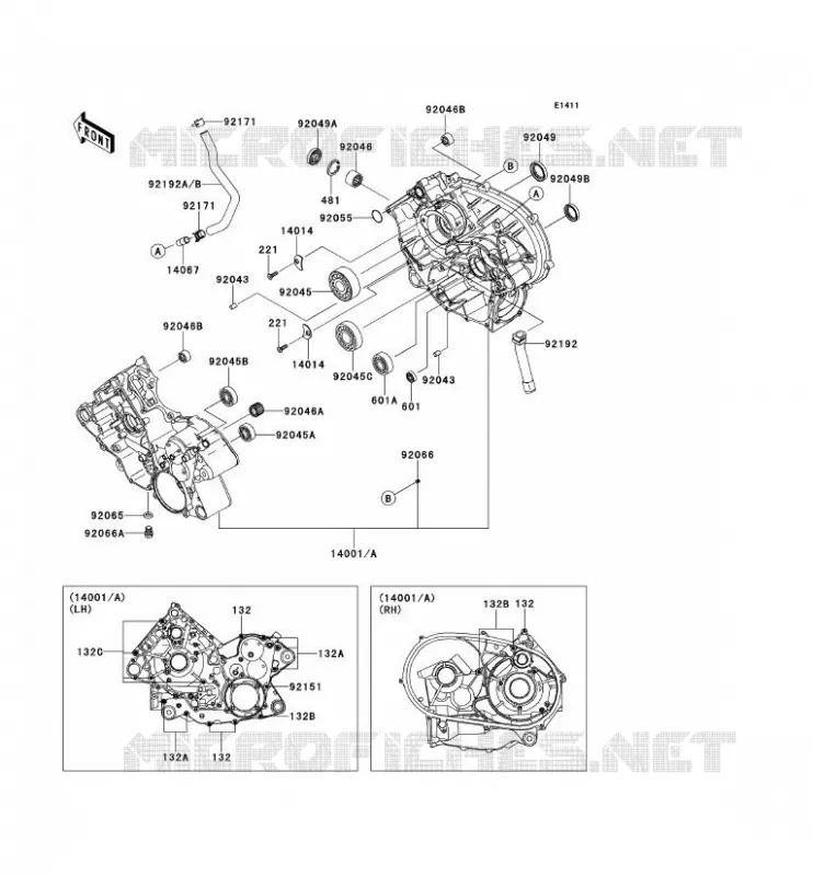 CRANKCASE(S) Kawasaki SSV 750 2010 TERYX 750 FI 4X4  KRF750NAF