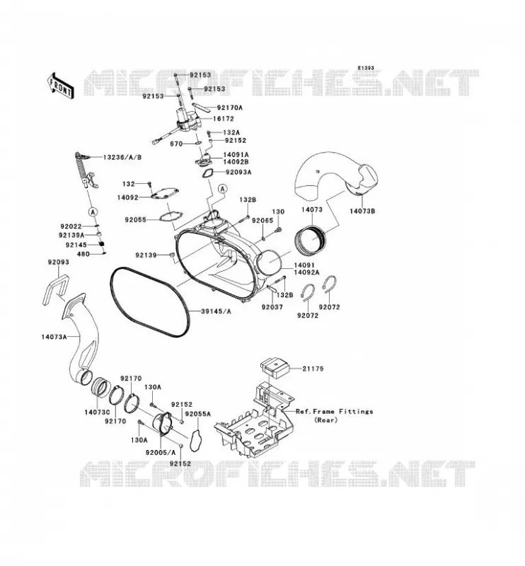 CONVERTER COVER Kawasaki SSV 750 2012 TERYX 750 FI 4X4  KRF750NCS
