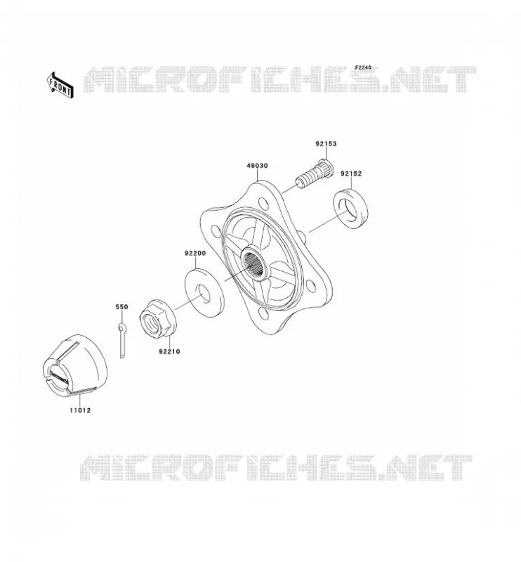 REAR HUB - BRAKE Kawasaki SSV 750 2013 TERYX 750 FI 4X4 LE  KRF750RDF