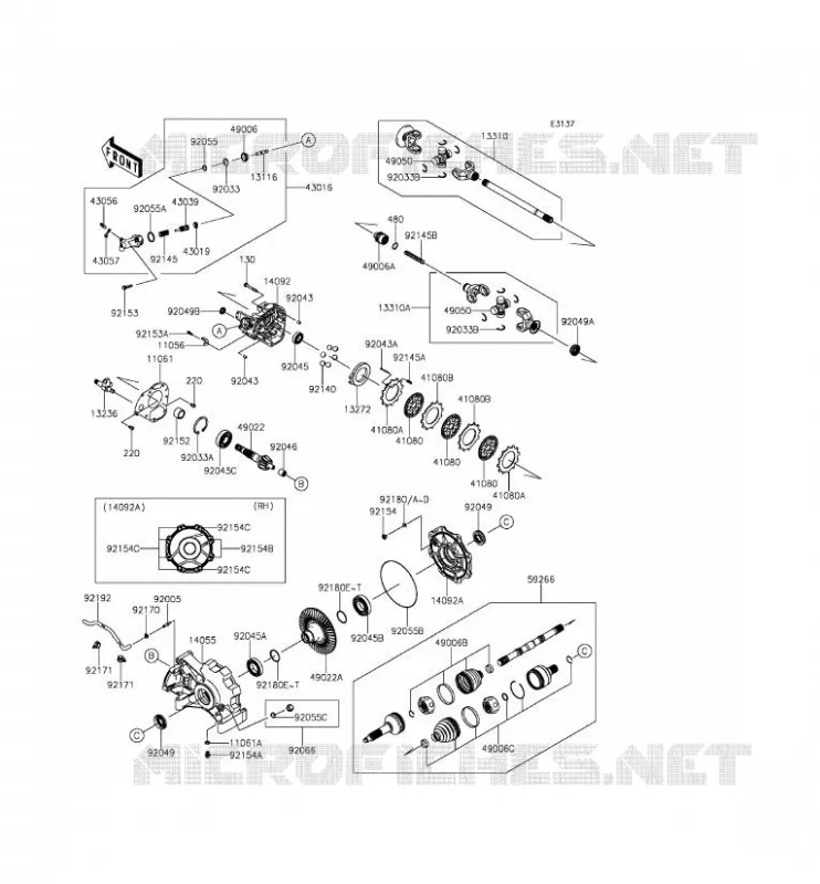 DRIVE SHAFT(ARRI&Egrave;RE) Kawasaki SSV 800 2015 TERYX  KRF800BFF