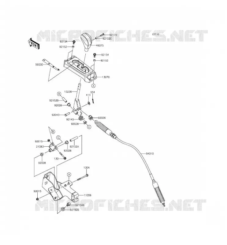 CONTROL Kawasaki SSV 800 2015 TERYX 4  KRT800CFF