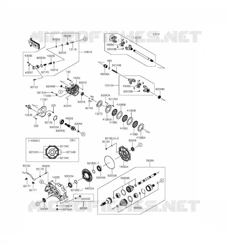 DRIVE SHAFT(ARRI&Egrave;RE) Kawasaki SSV 800 2015 TERYX 4  KRT800DFF