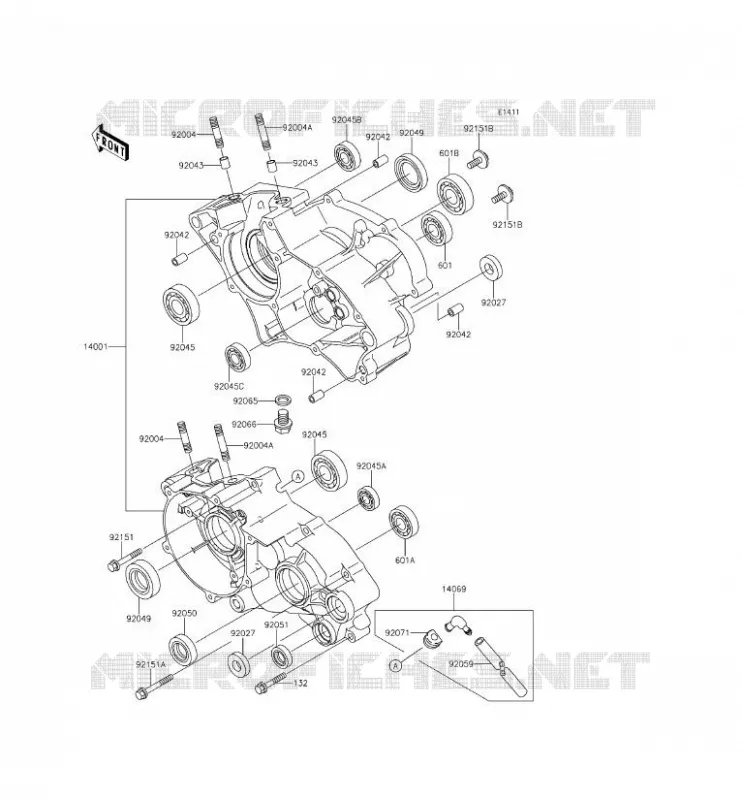 CRANKCASE(S) Kawasaki TOUT-TERRAIN 65 2015 KX65  KX65AFF