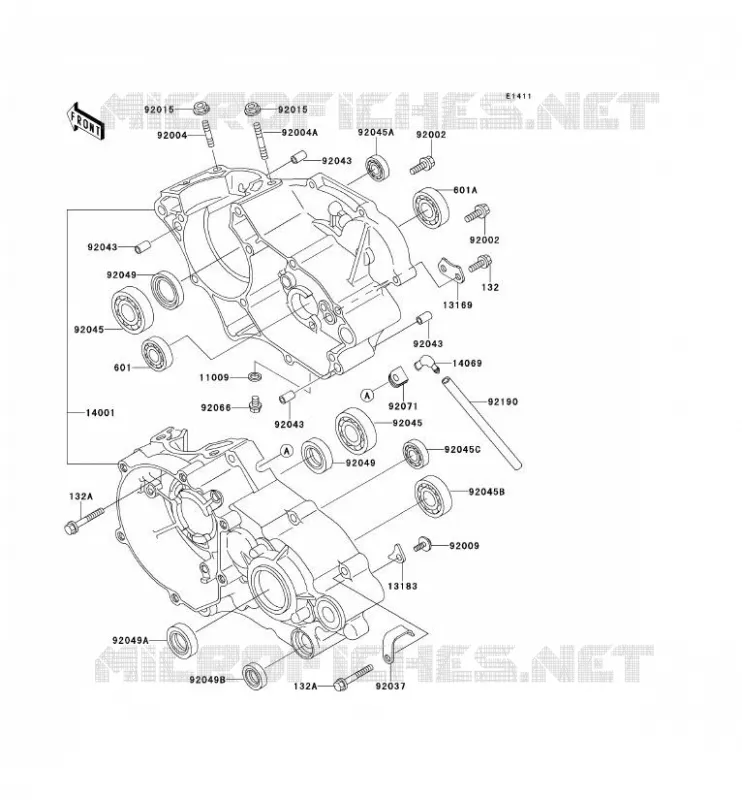 CRANKCASE(S) Kawasaki TOUT-TERRAIN 80 1991 KX80  KX80-R1