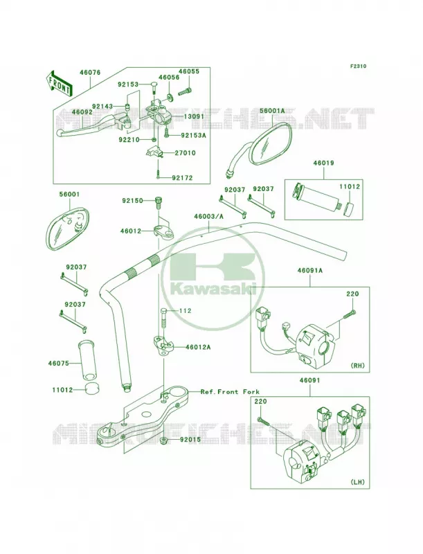 Handlebar Kawasaki MOTOS 2000 2005 Vulcan 2000  VN2000-A2