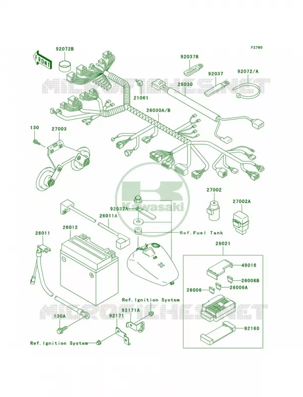 Chassis Electrical Equipment Kawasaki MOTOS 1500 2001 Vulcan 1500 Classic Fi  VN1500-N2