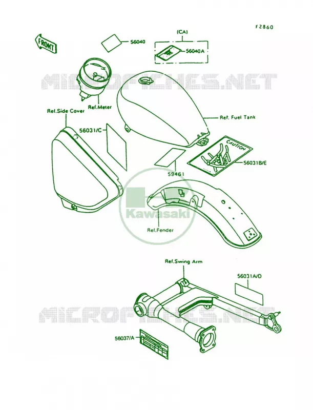 Labels Kawasaki MOTOS 750 1995 Vulcan 750  VN750-A11