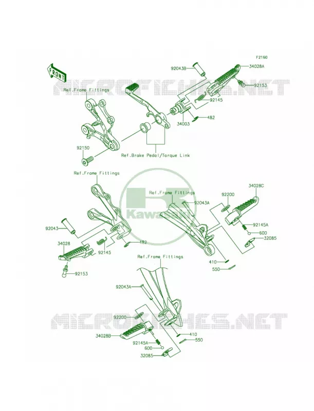 Footrests Kawasaki MOTOS 636 2014 Ninja ZX-6R ABS  ZX636FEF