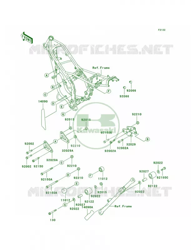 Engine Mount Kawasaki MOTOS 200 2003 KDX200  KDX200-H9