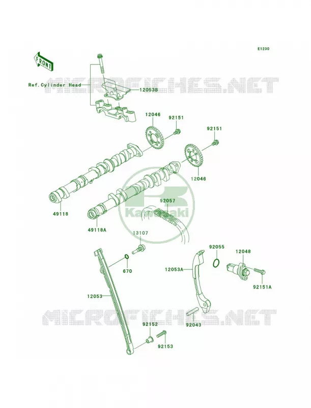 CamshaftsTensioner Kawasaki MOTOS 600 2007 Ninja ZX-6R  ZX600P7F