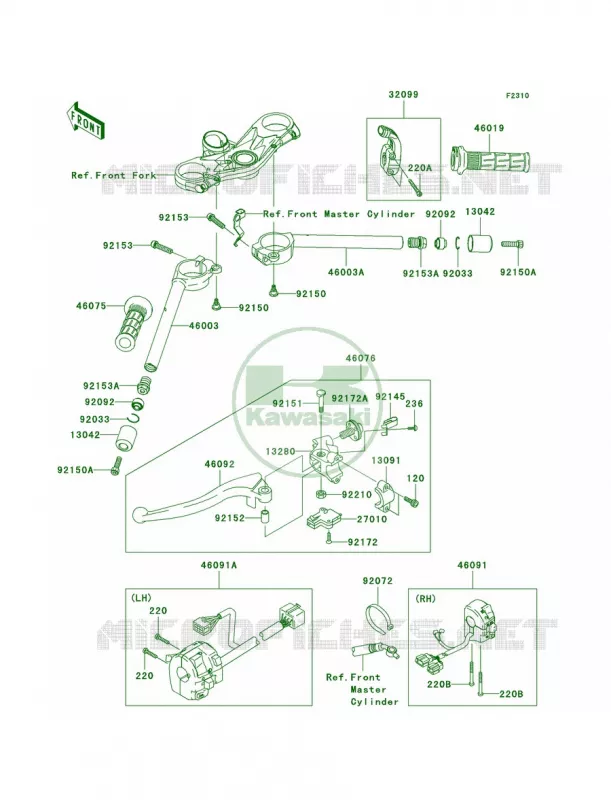 Handlebar Kawasaki MOTOS 600 2007 Ninja ZX-6R  ZX600P7F