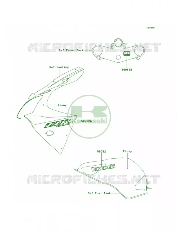 DecalsEbonyJ7F Kawasaki MOTOS 600 2006 ZZR600  ZX600J6F