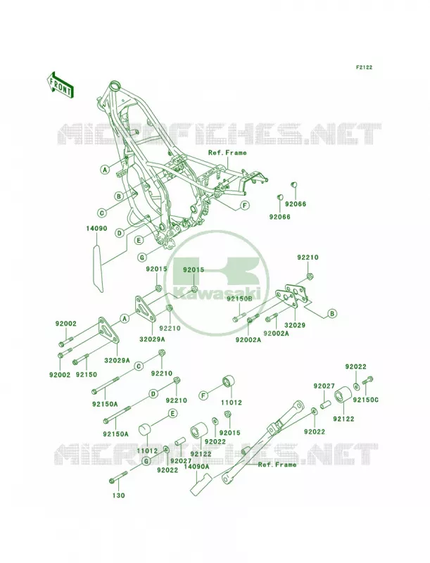 Engine Mount Kawasaki MOTOS 200 2001 KDX200  KDX200-H7