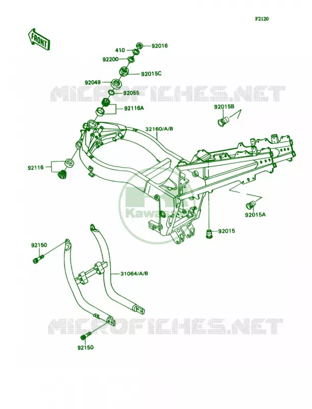 Frame Kawasaki MOTOS 1100 1991 Ninja ZX-11  ZX1100-C2