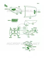 DecalsGreenBlueWhite voor Kawasaki Ninja ZX-7 1990