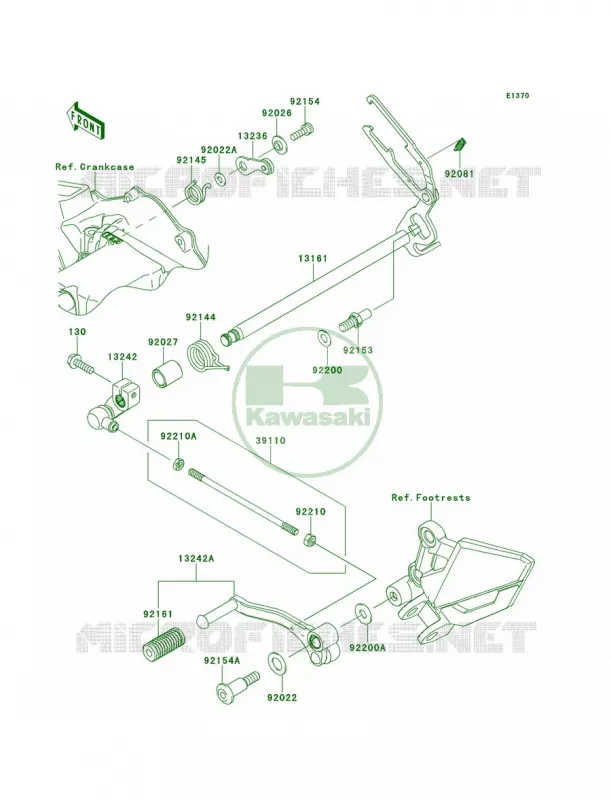 Gear Change Mechanism Kawasaki MOTOS 300 2014 Ninja 300  EX300AES
