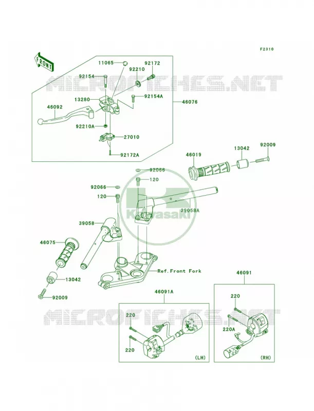 Handlebar Kawasaki MOTOS 300 2014 Ninja 300  EX300AES