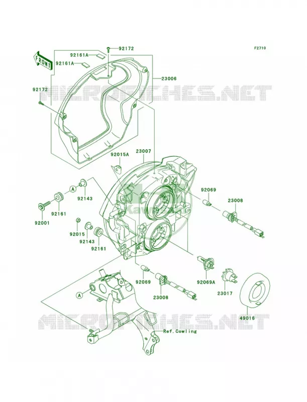 Headlights Kawasaki MOTOS 650 2008 Versys   KLE650A8F